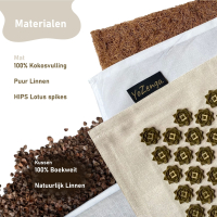 Premium Acupressuur Set Lotus Natural Beige met mat & kussen | YoZenga 